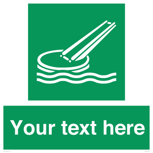 Custom sign safe condition Marine evacuation slide